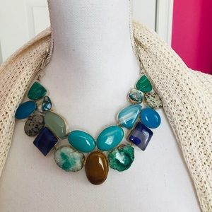 NEW OUTSTANDING NEW Multi Gem 925 Silver Necklace